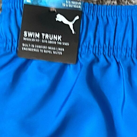 Puma logo swim trunks pink blue 8” inseam L - Picture 7 of 8